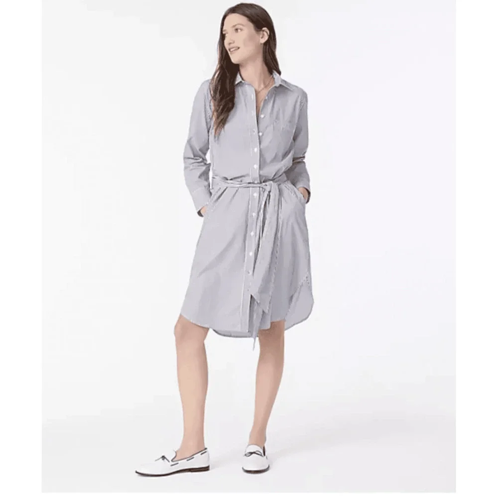 J‎ Crew Classic Fit Cotton Poplin Shirtdress NWT